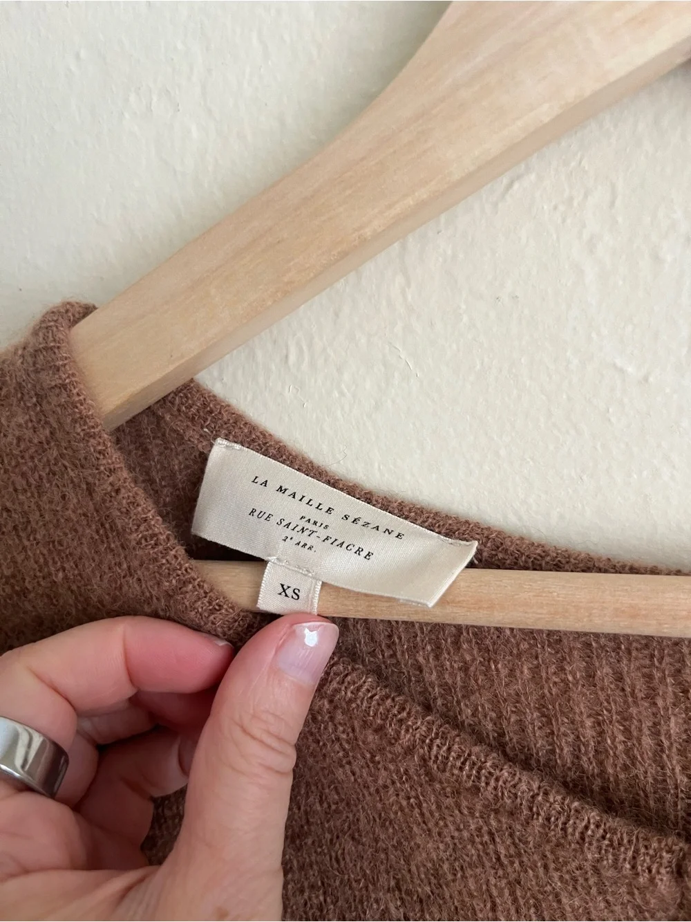 Sezane Gaspard button down cardigan in Brown - Picture 3 of 4